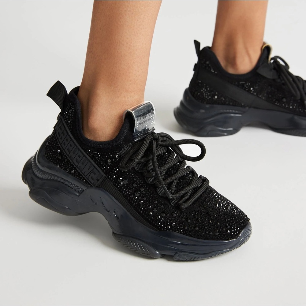 Steve madden maxima black rhinestones sneakers